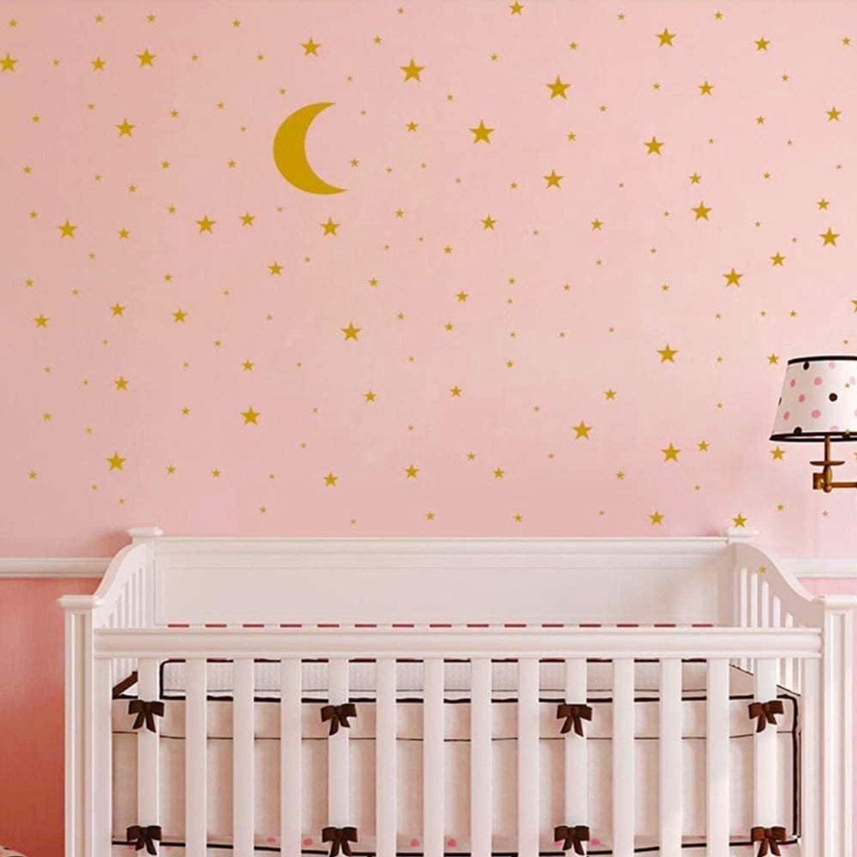 SnelShoppen - Maan en Sterren Wandstickers Vinyl Decal - Verwijderbare Kinderen Kunst DIY Sticker Muurdecoratie voor Baby Jongens en Meisjes Kamer - G