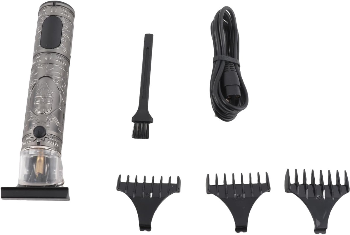 SnelShoppen - Professionele Draadloze Heren Haarkapper - LCD Scherm, T-Blade Oplaadbaar met 4 Limiterende Kammen voor Thuis en Kapsalon Gebruik