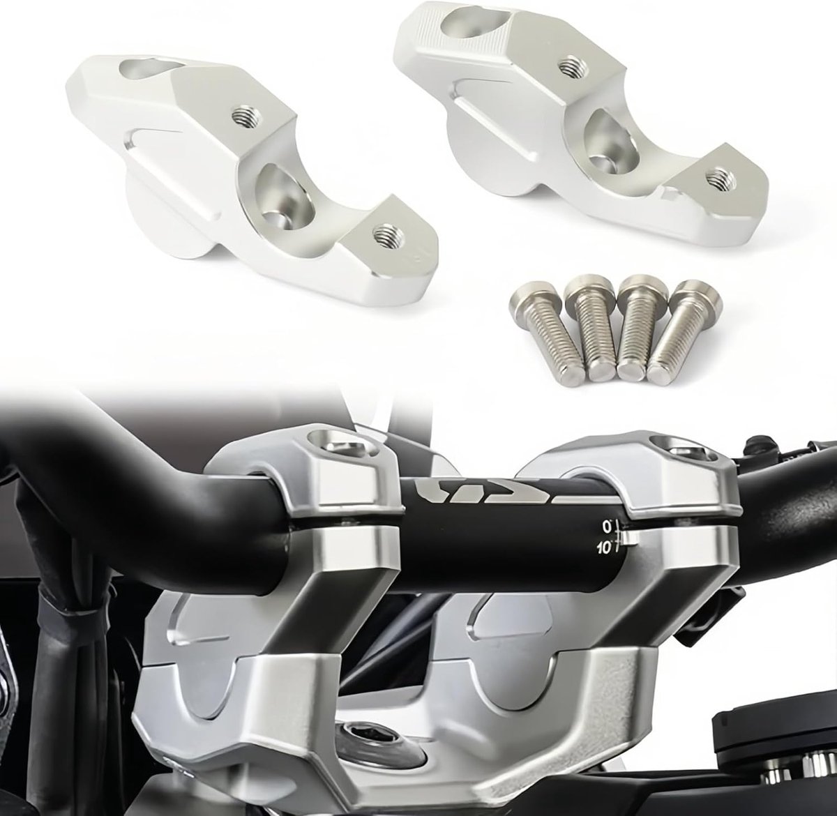 SnelShoppen - Motorcycle Handlebar Mount Riser voor BMW R1300GS Adventure 2023-2025 - Hoogwaardige Aluminium Riser Clamp - Verhoogt Comfort en Control