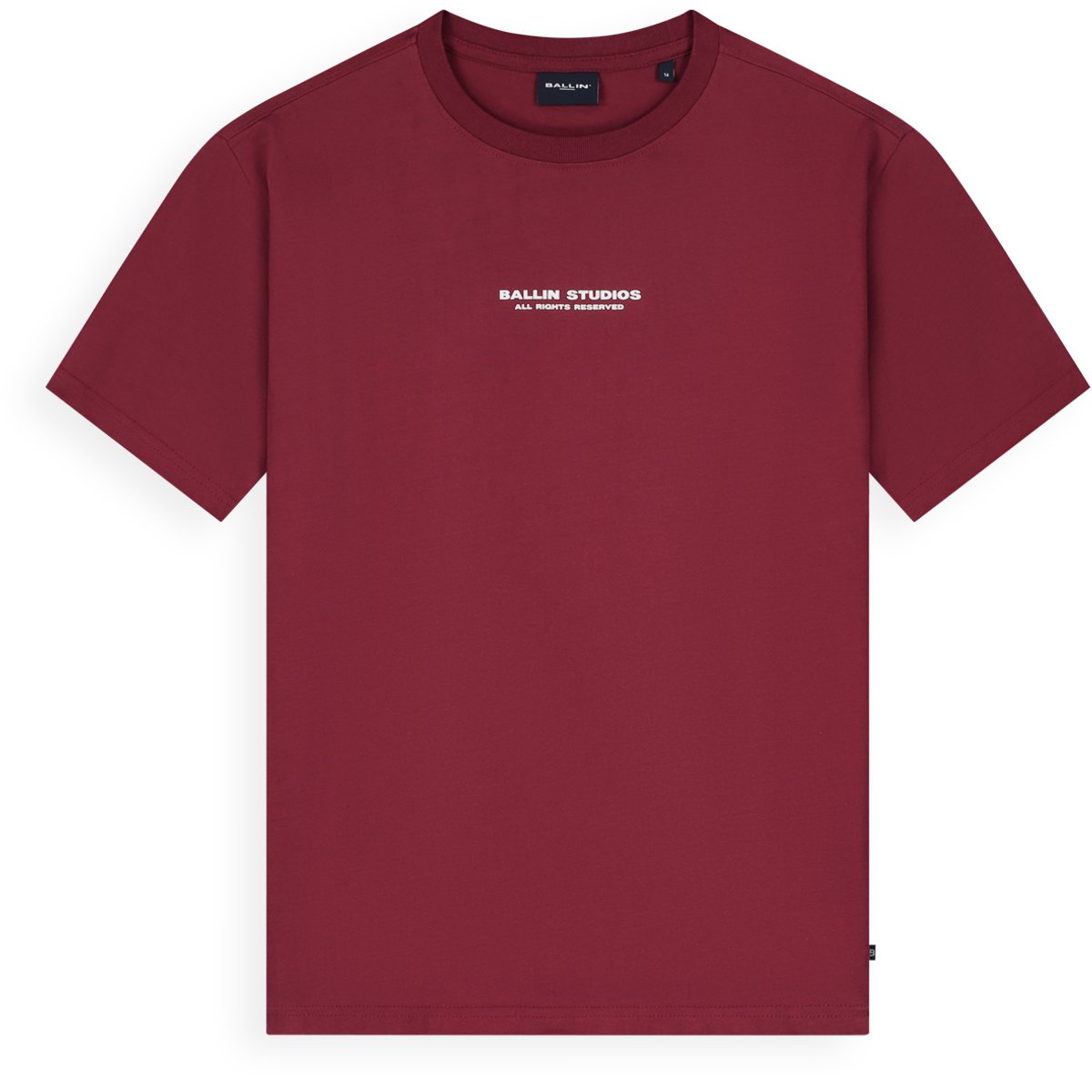 Ballin Amsterdam - Jongens Loose fit T-shirts Crewneck SS - Bordeaux - Maat 12