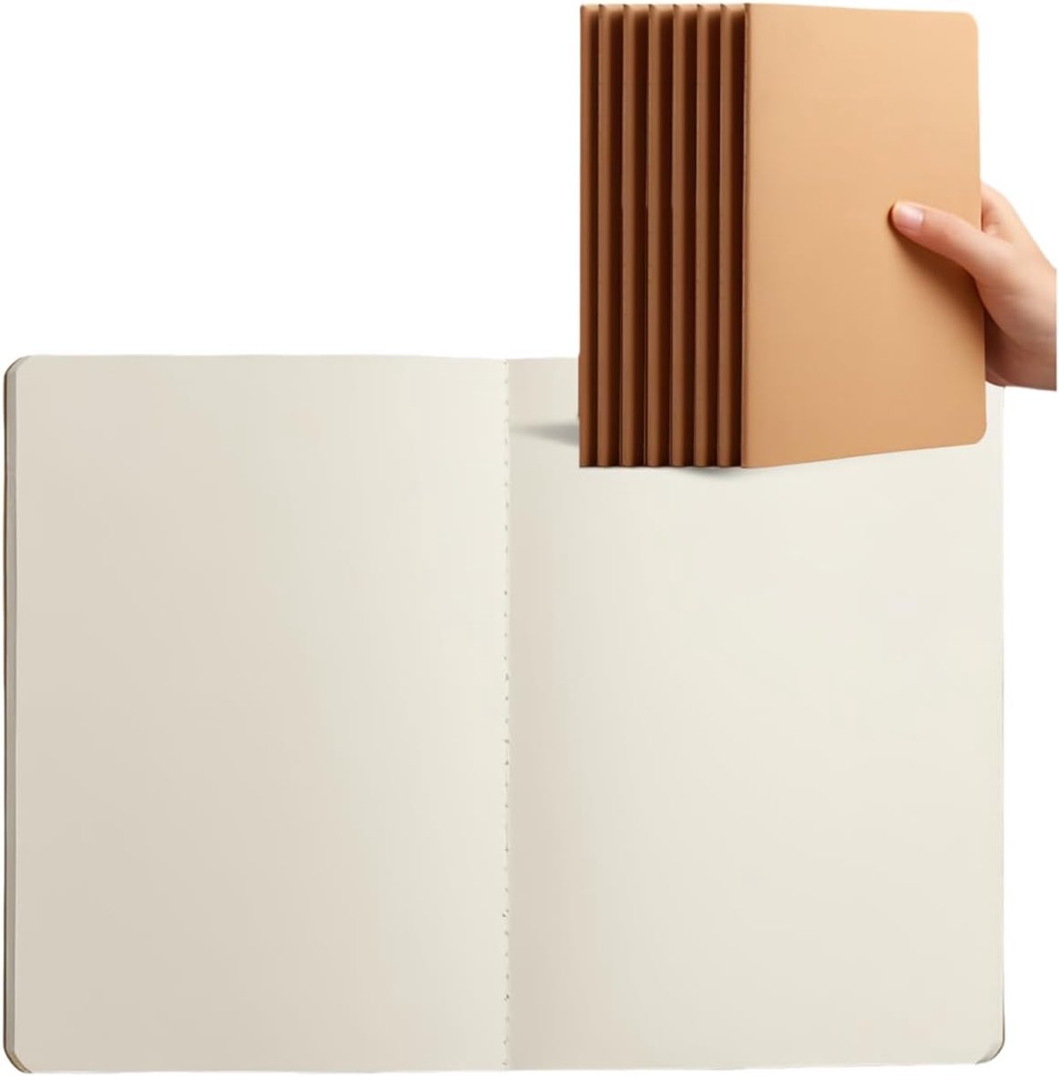 SnelShoppen - A5 Notitieboekjes Set van 10 - Gecheckte Mini Schrijfblokken voor School en Kantoor - 68 Blank Pagina's - Hoogwaardige Kwaliteit