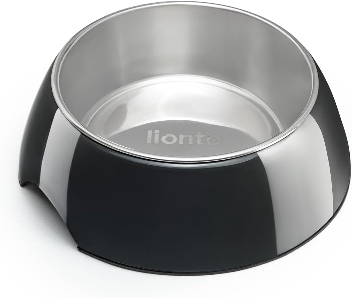SnelShoppen - Melamine voerbak met anti-slip bodem - Uitneembare 940 ml kom van roestvrij staal - Ergonomisch ontwerp voor honden en katten - Zwart -