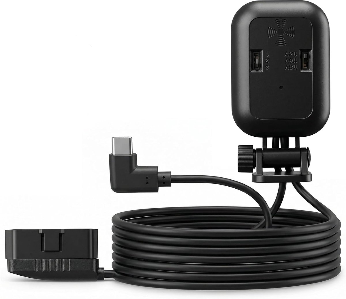 SnelShoppen - OBD Power Kabel voor Dashcam met Sentinel Radar Type C OBD2 Adapter Hardwire 12-24V naar 5V/3A, 24-Uurs Bewaking voor GPS DVR of Radar