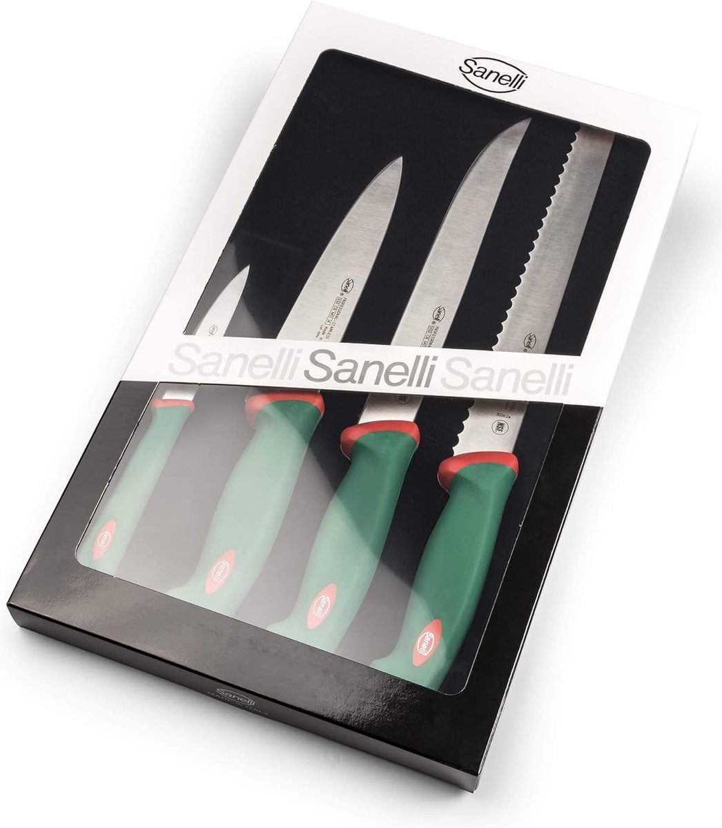 SnelShoppen - Professionele Koksmes Set 4-delig - Ergonomische Antibacteriële Handgreep - Hoogwaardig Staal - Ideaal voor Keuken, Koken, en Culinaire