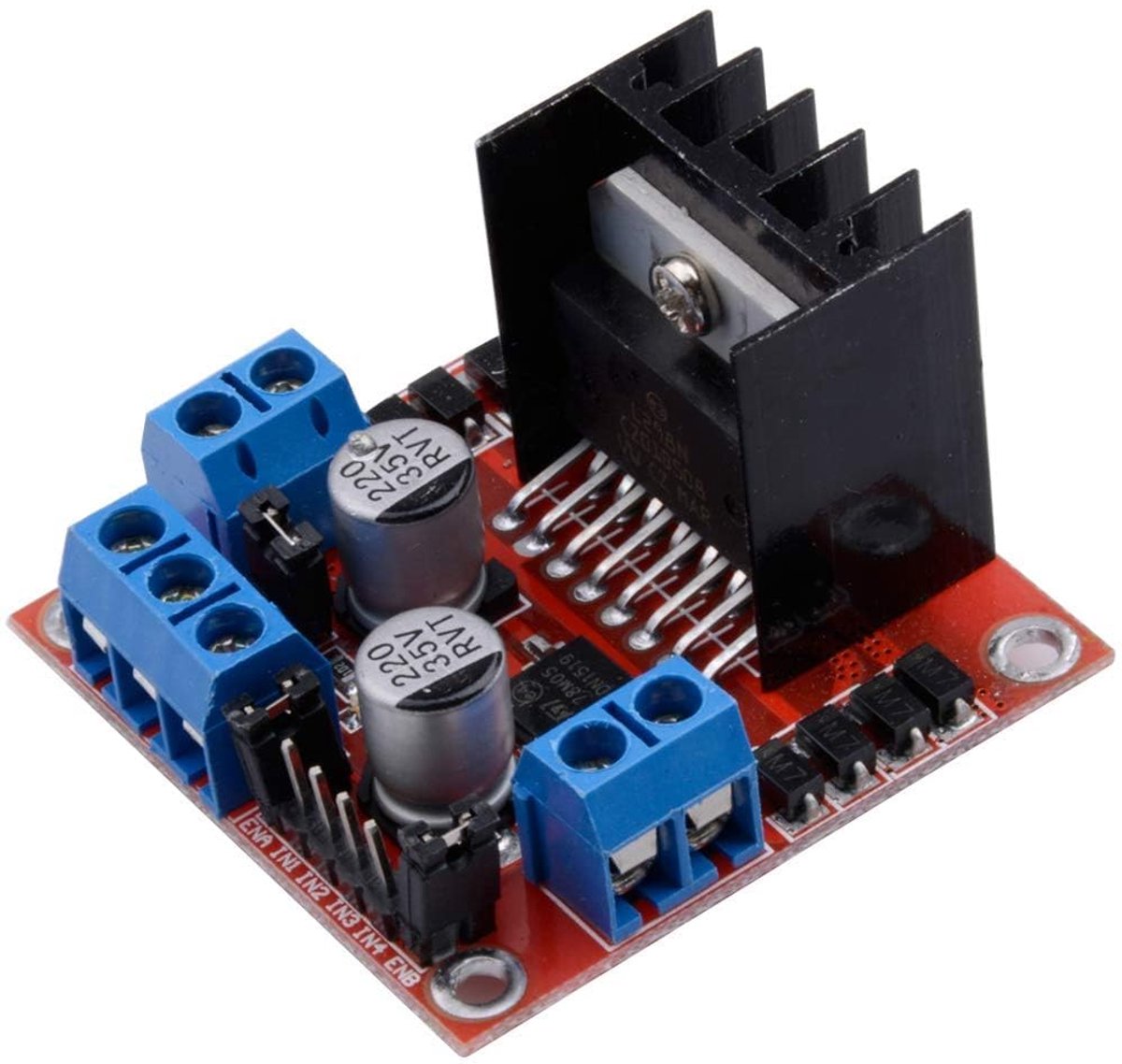 SnelShoppen - Motor Drive Controller Board L298N Dual H Bridge DC Stepper Motor Module voor Arduino, Hoge Kracht, Laag Warmte, Interferentie Bestendig