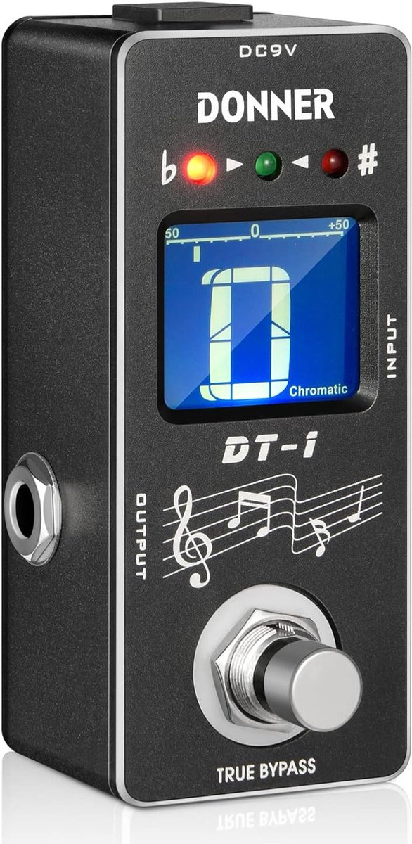 SnelShoppen - Chromatische Tuner Pedal voor Gitaar en Bas met Pitch Display, Stroboscoop Mode, True Bypass, Geschikt voor A0-C8