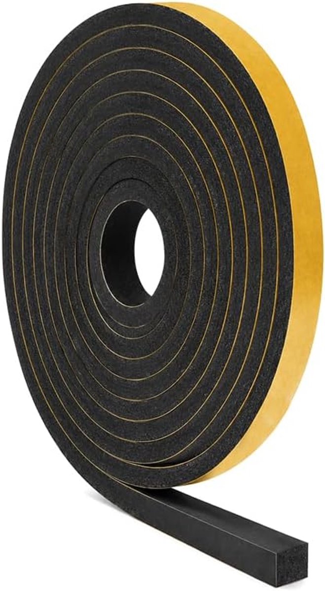 SnelShoppen - Schuimafdichtingstape 6 x 10 mm x 4 m - Geluidsisolatie, Vochtwerend, Zelfklevend, Ideaal voor Keuken, Badkamer, Tuin en Klussen