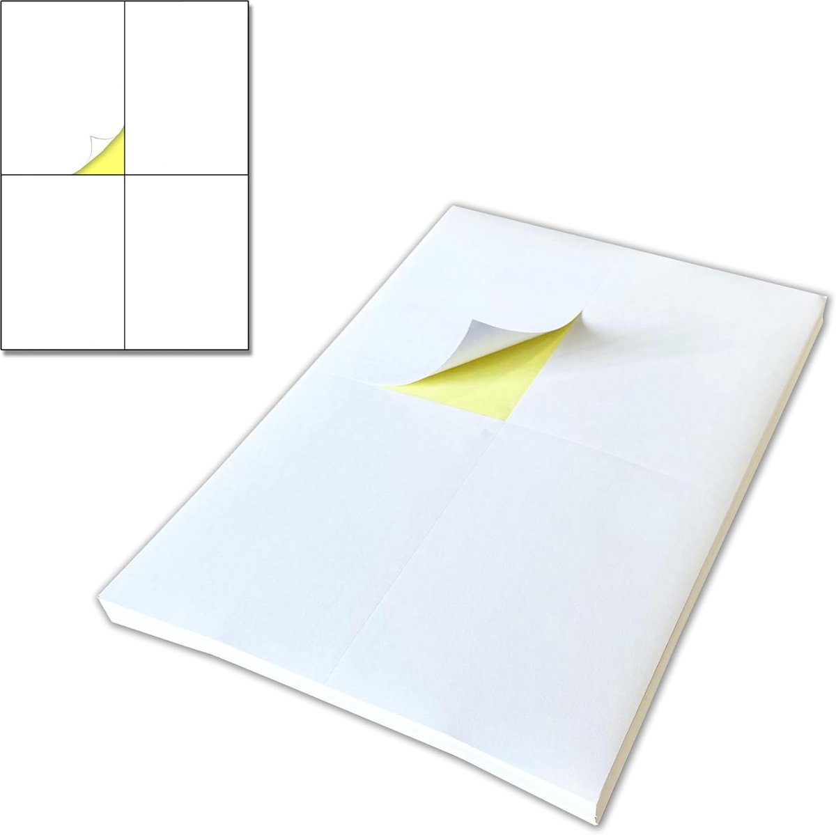 SnelShoppen - 15 A4 Zelfklevende Stickers Labels 148.5 x 105 mm - 60 Stuks - Wit Mat Geschikt voor Inktjet & Laserprinter - Perfect voor Organiseren e