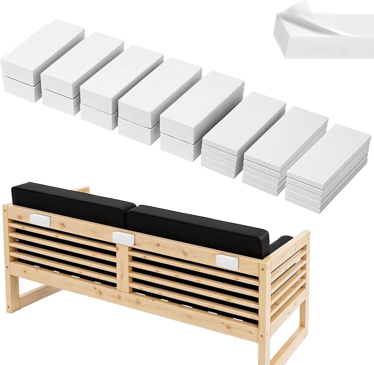 SnelShoppen - Pack van 25 EVA Foam Wand Standoffs Set van 2 Maten (76 x 30 x 5 mm en 76 x 30 x 15 mm), Anti-schok Wand Deurhandgreep Stopper, Wand Buf