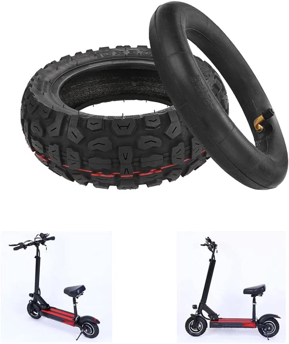 SnelShoppen - Off-Road Scooterbanden 10 Inch - 10 * 3.0 Dikke Anti-slip en Schokbestendige Banden voor Elektrische Scooter - Geschikt voor Kugo M4 Pro