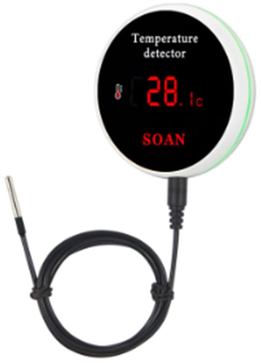 SnelShoppen - Tuya Smart Home Wifi Temperatuur Sensor Alarm - Digitale Thermometer voor Binnen en Buiten - Temperatuur Alarm voor Zwembad, Kweek, Kind