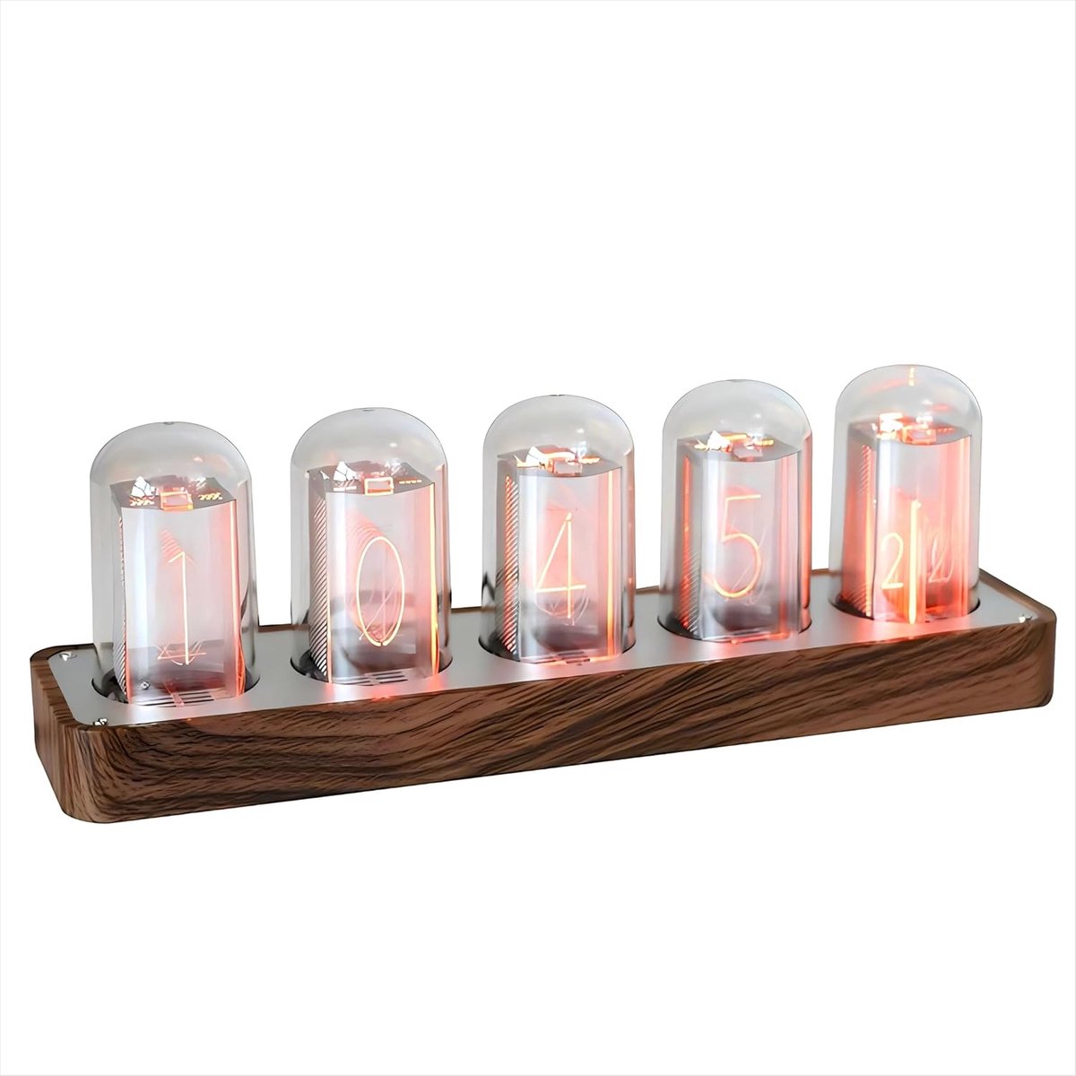 SnelShoppen - Nixie Klok, Digitale Alarm Klok, LED Klok met RGB Licht, 12/24 Uur Systeem, Retro Desk Decoratie, Perfect Cadeau voor Slaapkamer en Kant