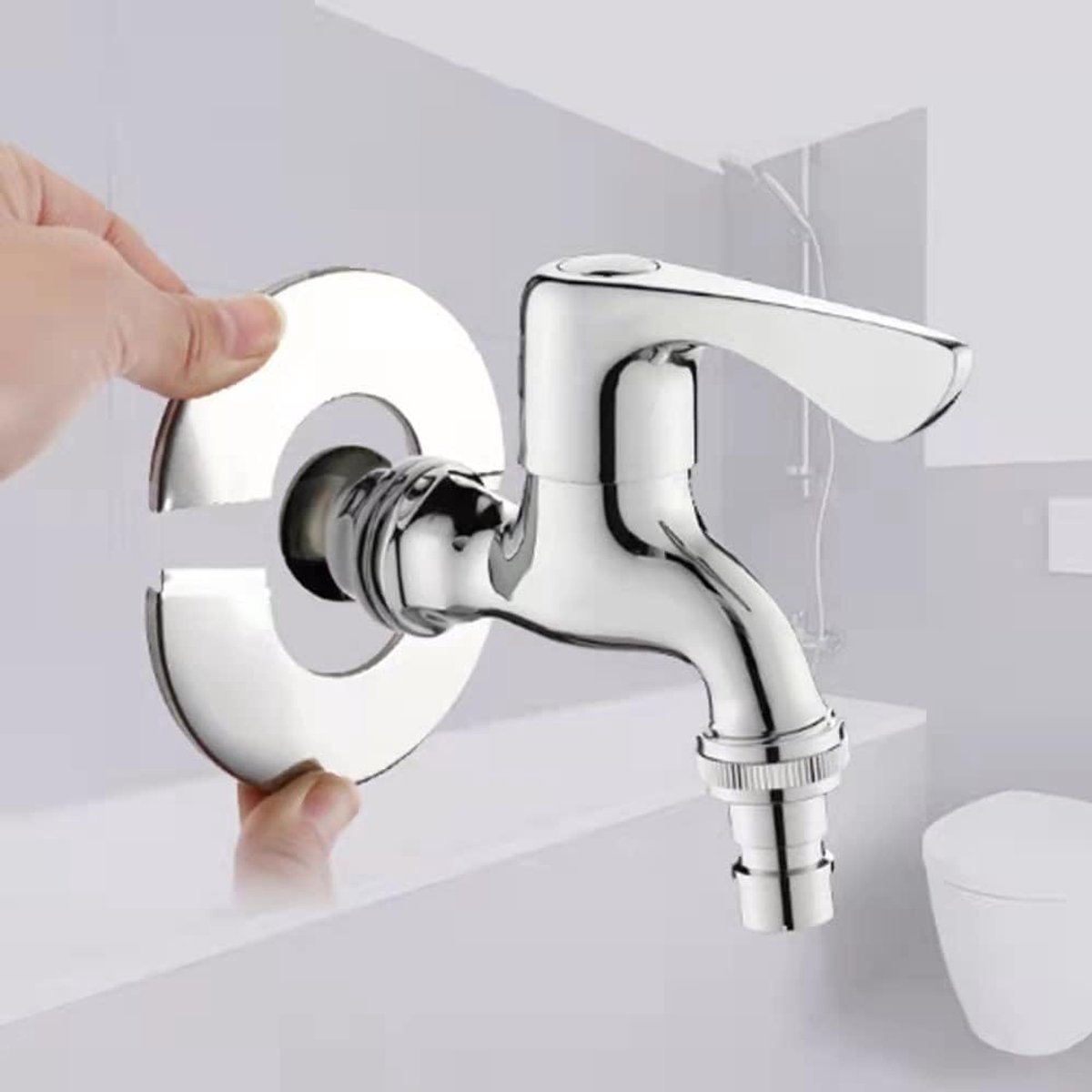 SnelShoppen - 6 Stuks 27 mm Twee Delige Bevestigingen, Tube Ring voor Radiator, Geschikt voor Badkamer, Kraan Kleppen, Toilet (Zilver, Roestvrijstaal)