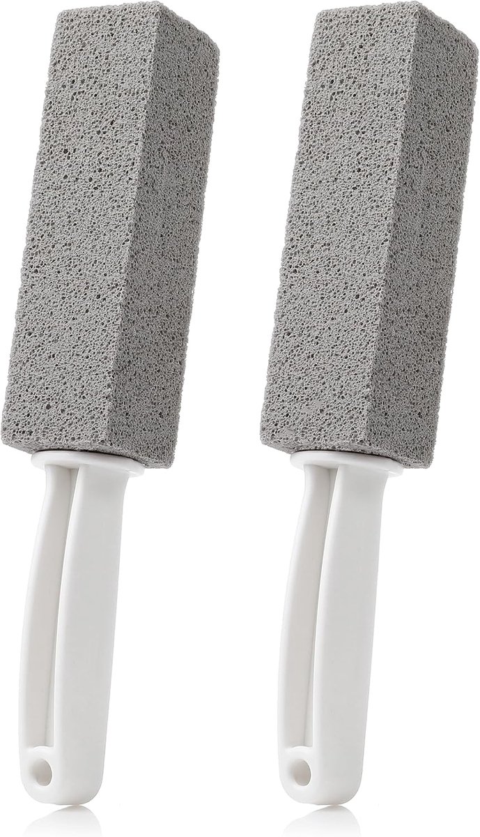 SnelShoppen - Vaily Toilet Cleaner Pumice Stone met Handvat - Milieuvriendelijke Natuurlijke Schoonmaakborstels voor Badkamer, Toilet, Keuken - 2 Pack