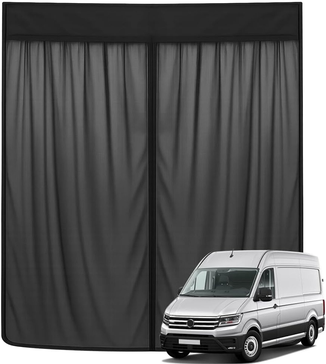 SnelShoppen - Mosquito Net VW Crafter II > 2017 Achterdeur Magnetisch Insectenbescherming Zonnebescherming Camping 210x180 cm