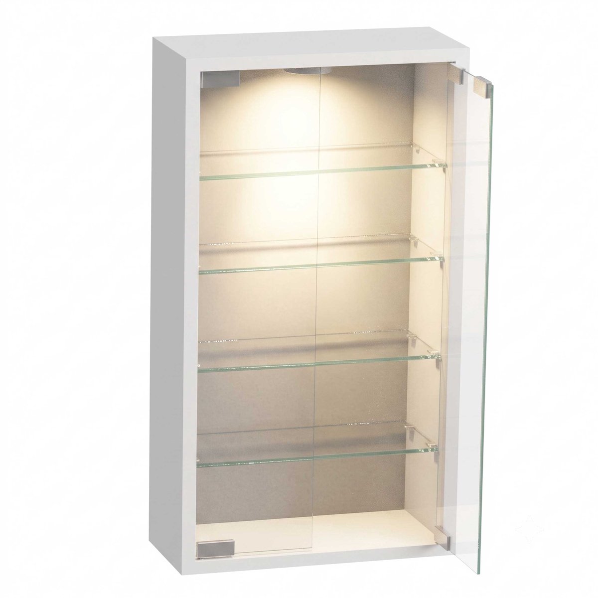 VDD Home – Vitrinekast – Vitrinekast met glas – Vitrinekast met led verlichting – Vitrinekastje – 40 x 12 x 60 cm - Wit