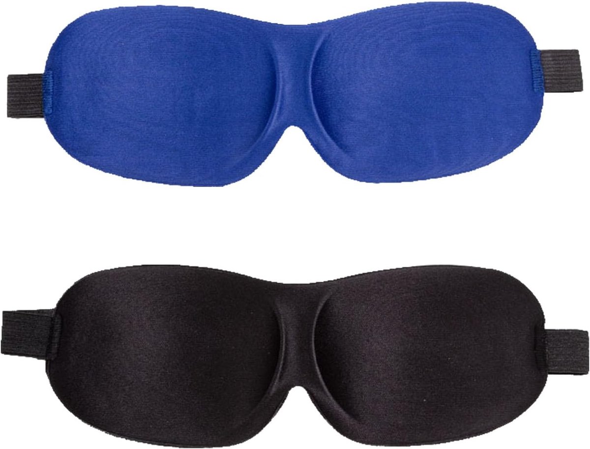 SnelShoppen - 2 Stuks 3D-Slaapmasker - Verduisterend Oogmasker - Voorgevormde Blinddoek - Zacht en Milieuvriendelijk - Ideaal voor Reizen, Dutjes en P