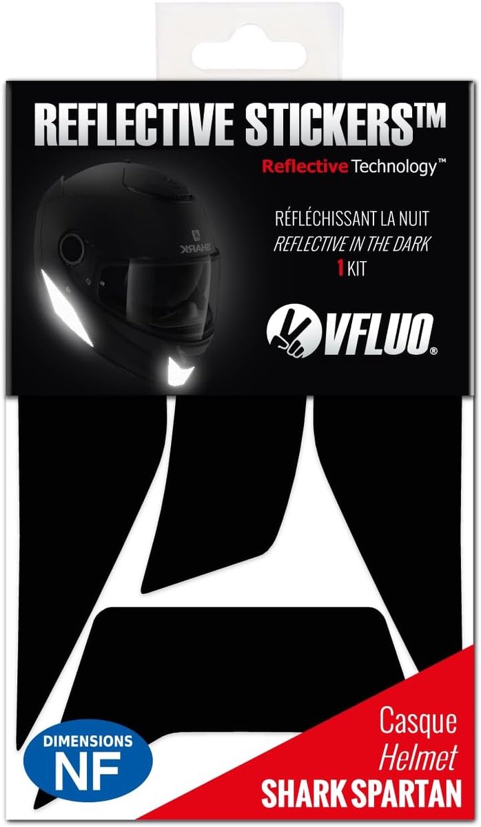 SnelShoppen - Retro-reflectieve set met 5 stickers voor motorhelmen, 3M Technologie, zwart, geschikt voor diverse modellen, inclusief SHOEI NEOTEC II
