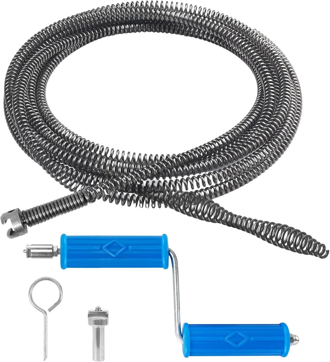 SnelShoppen - Professionele Afvoer Ontstopper 3 m met Crank en Booradapter - Flexibele 10 mm Ontstopper voor Toilet, Gootsteen en Badkamer - Handige O