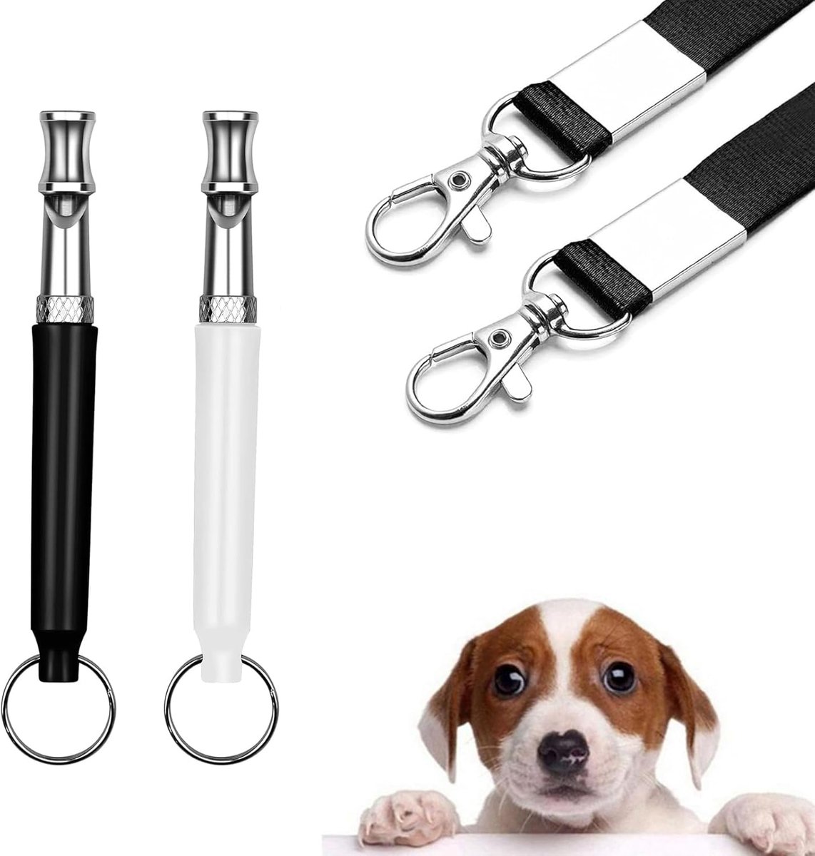 SnelShoppen - Dog Whistle 2 Stuks Ultrasonisch Geluidloos Honden Training Fluitje Hoge Frequentie Verstelbaar Frequentie Dog Training Hulp voor Honden