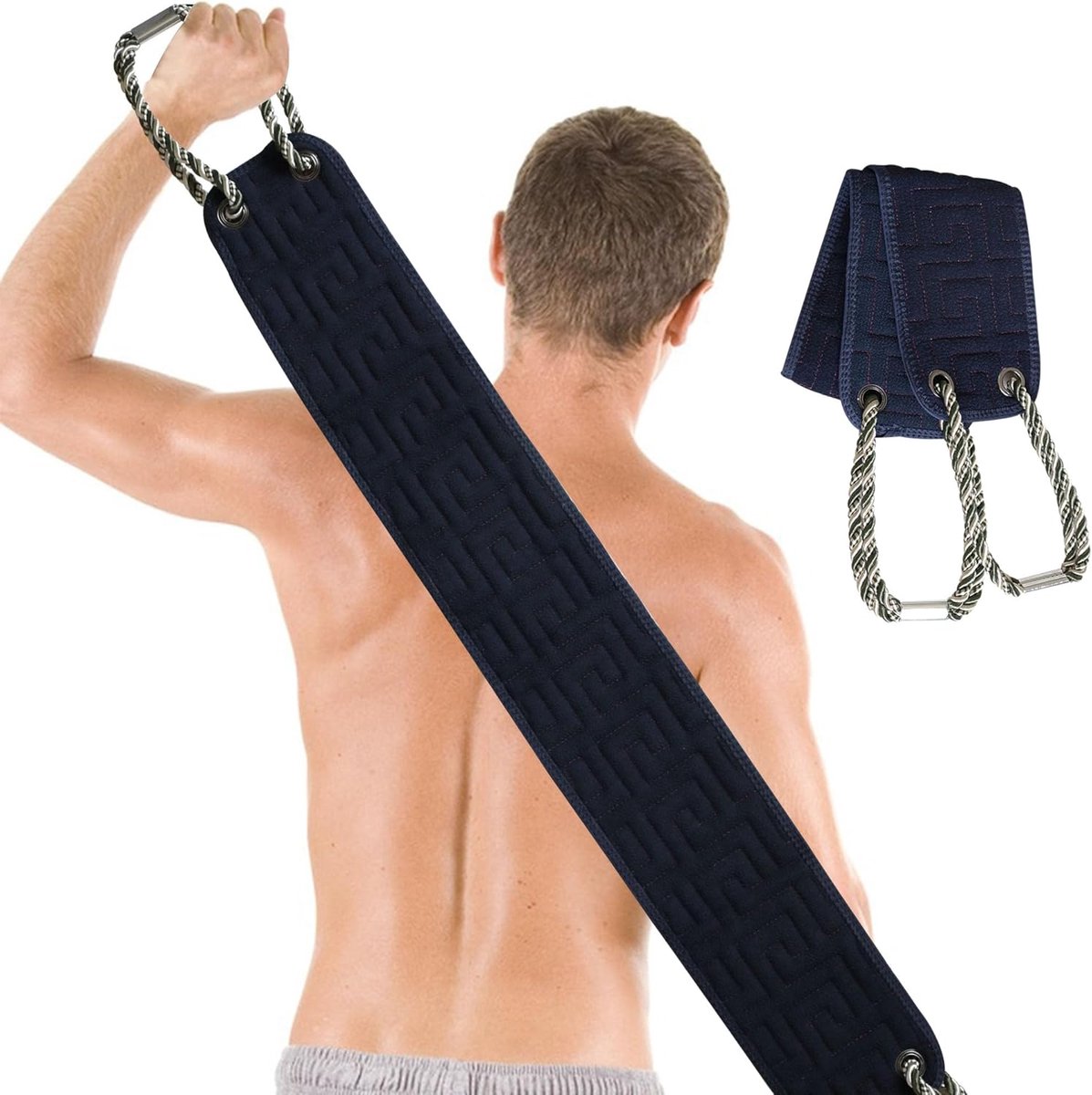 SnelShoppen - Exfoliërende Rug Scrubber voor Douche, Dubbelzijdige Scrubdoek met Antislip Handvatten, Lichaam Exfoliator Rugwasser voor Mannen en Vrou