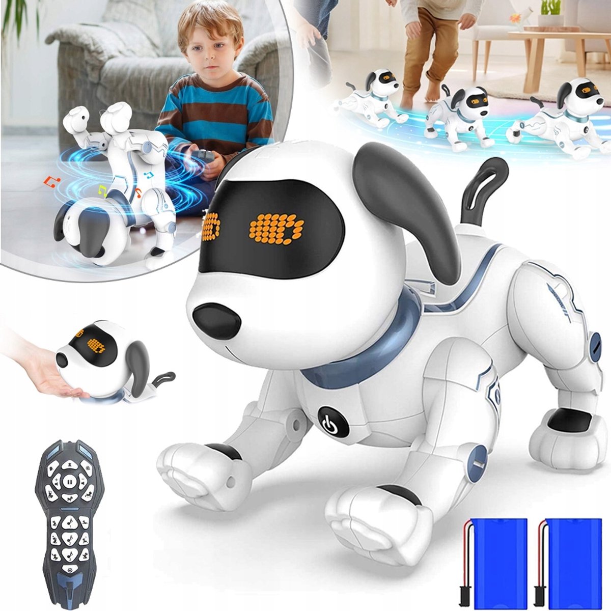 Interactieve Programmeerbare RC-Hond - Spraak- En Aanraakbediening Danspasjes Op Muziek Levensechte Bewegingen - Duurzaam Onbreekbaar ABS BPA-Vrij - Het Beste Verjaardagscadeau Voor Kinderen