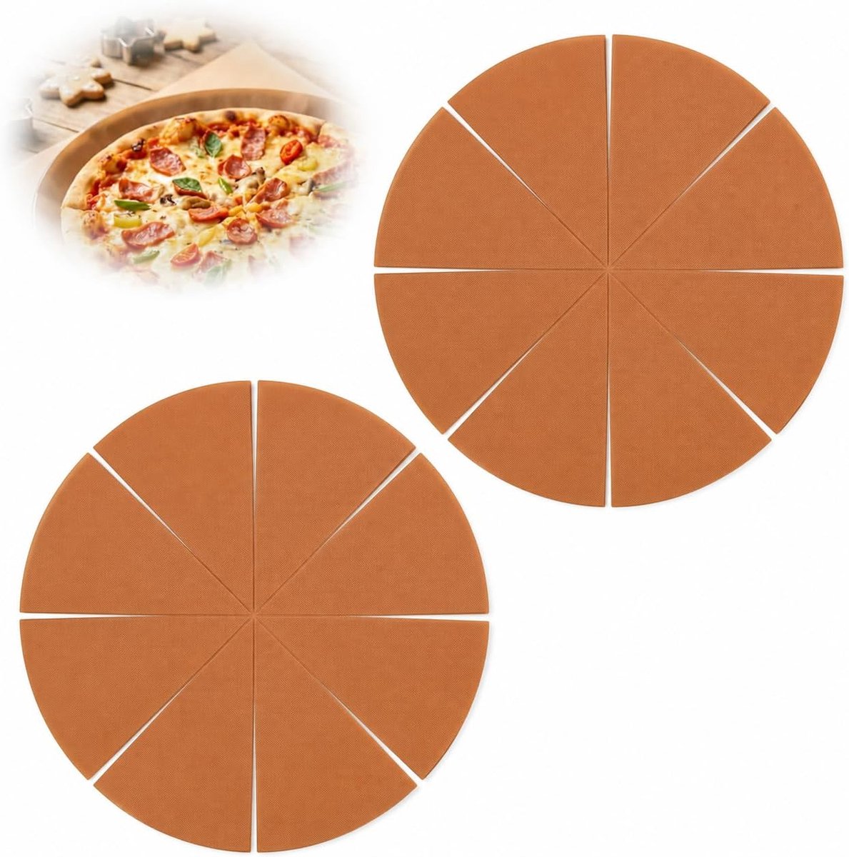 SnelShoppen - 2 Herbruikbare Bakpapiervellen Rond - Hittebestendig, Anti-aanbaklaag, Duurzaam, Gemakkelijk te Reinigen, Perfect voor Oven, Pan en Bakv