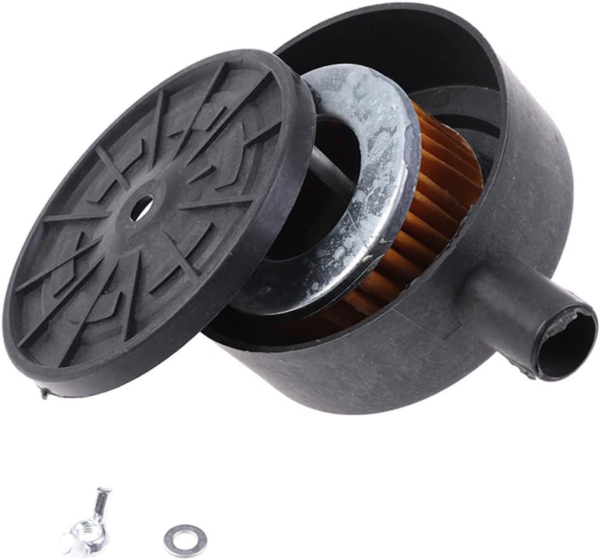 SnelShoppen - 1/2" PT 20mm Luchtcompressor Luchtinlaatfilter Metaal Demper Geluidsisolator met Vervangingselement voor Geluidsreductie