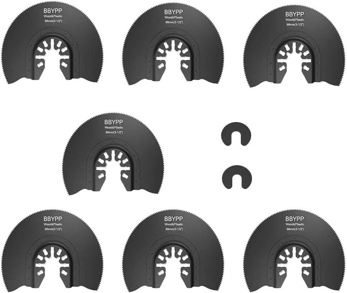 SnelShoppen - 7pcs Semi Circle Oscillating Saw Blades Universele Multitool Bladen voor Hout, PVC, Gipsplaat - Quick Release Set