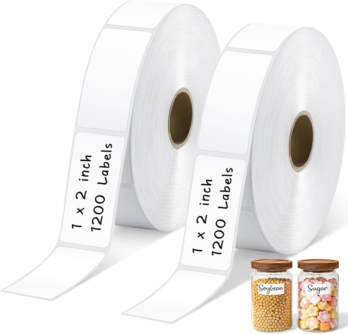 SnelShoppen - 2400 Waterproof Adhesive Address Labels 25x50mm - Perfect voor Labeling, Shipping, Filing en Opslag - Ideaal voor Keuken, Kantoor en E-c