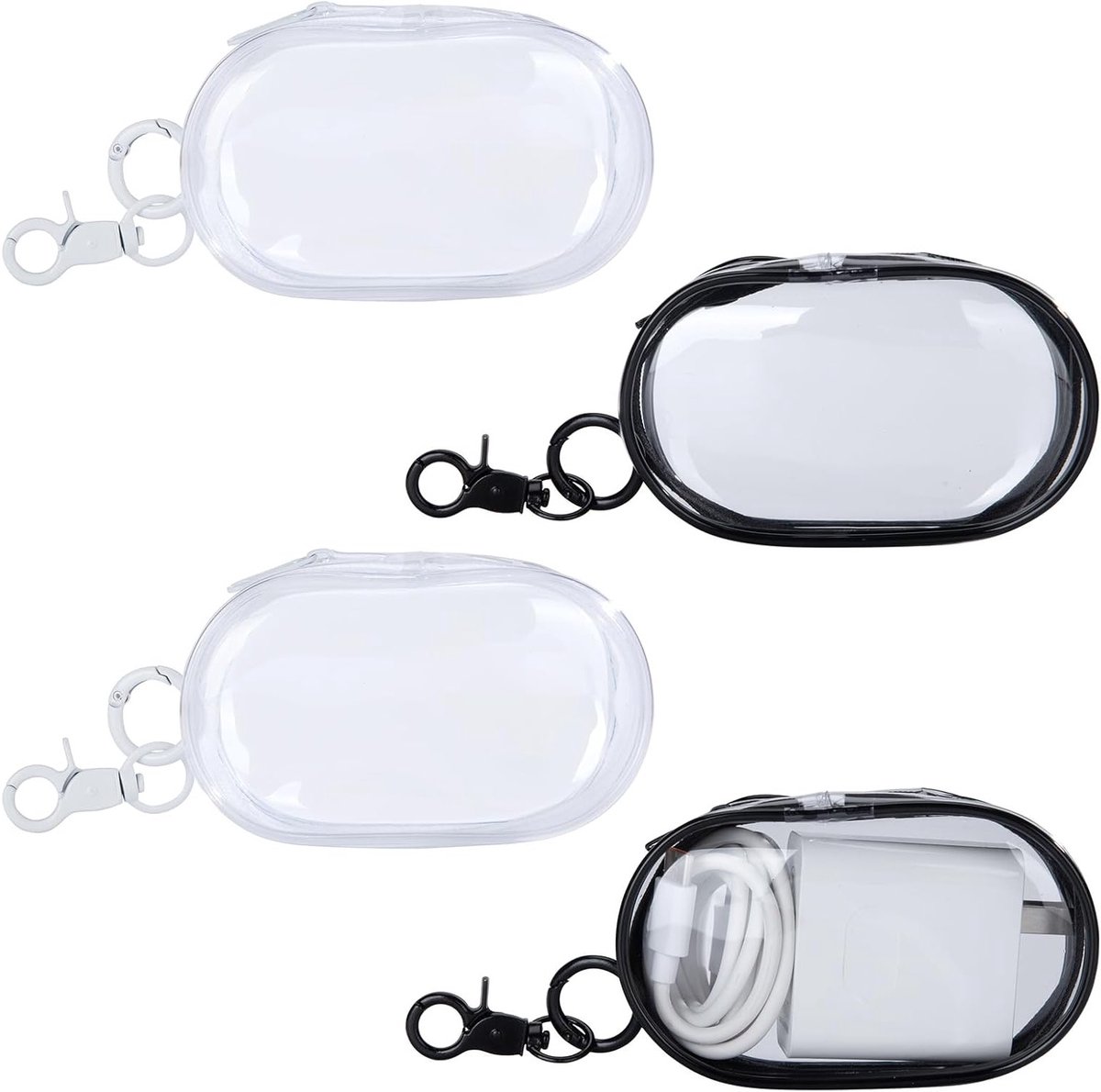 Draagbare Beschermhoes voor Draadloze Hoofdtelefoon - Transparante Organizer voor Kabels, Opladers en Accessoires - Waterdichte Mini Tas voor Reisgebruik