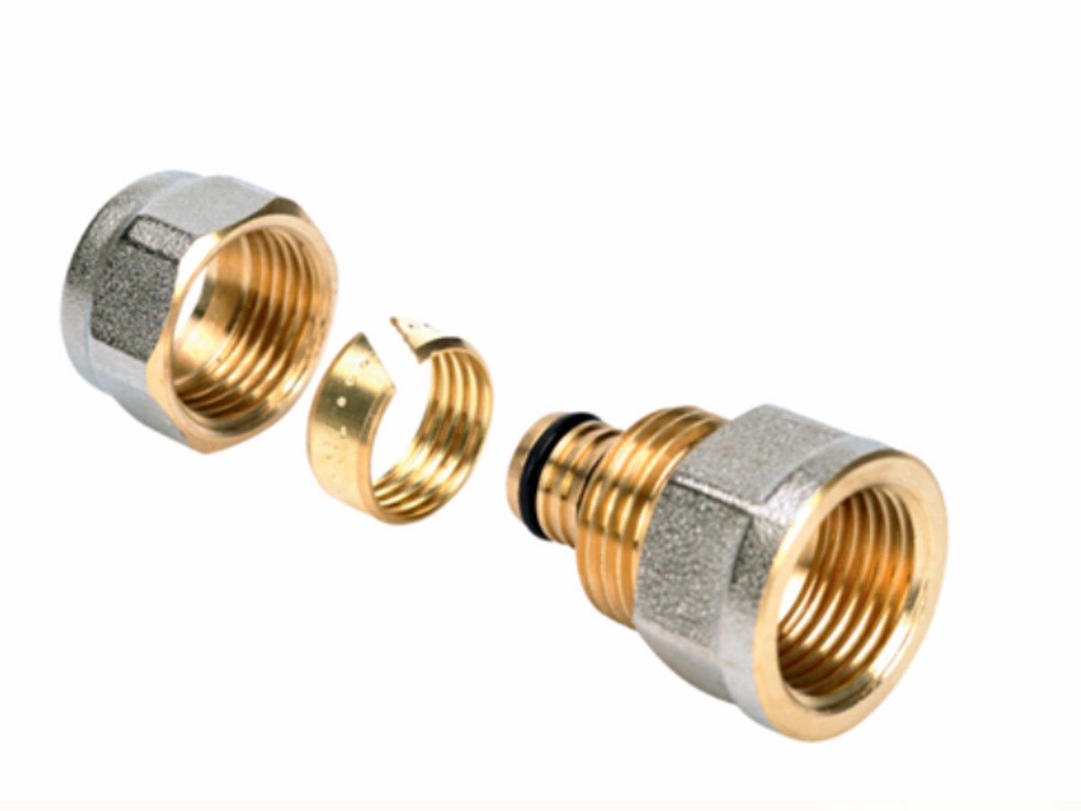 Henco Rechte Schroefkoppeling - 18x2 mm x 1/2" Binnendraad - 3-1804-S - Set van 2 Stuks