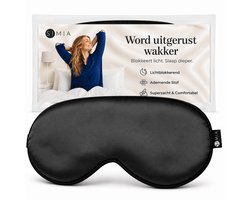 SIMIA™ Premium 19 Momme Moerbei Zijden Slaapmasker – 100% Verduisterend Oogmasker – Zwart
