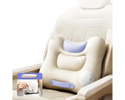 Autolumbaal kussen - Lendensteun voor de auto - 1 stuk- Opblaasbaar kussen - Lendekussen - Opblaasbaar - Verstelbare rugondersteuning - Voor in de auto en op kantoor - 38×32×12cm