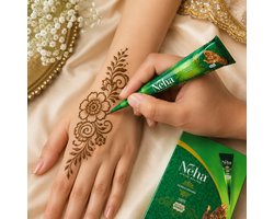 2 X Stuks Henna Tattoo - Tijdelijke Tatoeage - Festival Tattoe - Zomer feest tatoeage's - Festival Tattoo - Neptattoo - Henna Tattoo inkt pasta 2 cones 2 tubes 25 Gram/tube - Natuurlijke Kruiden - Henna pasta - 25 gr/tube
