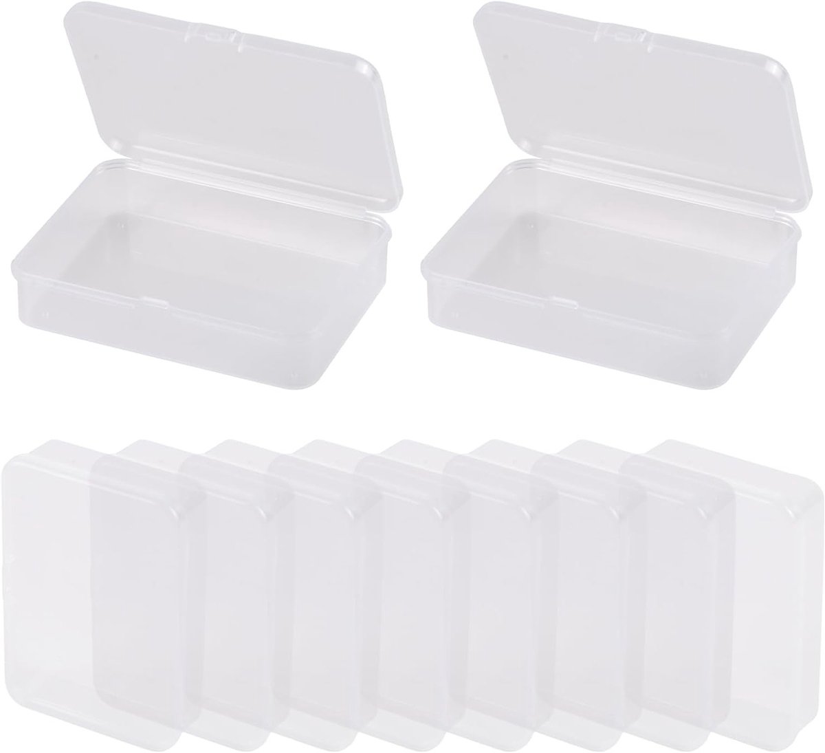 Set van 10 Kleine Opbergdozen met Deksel - Plastic Sorteringsdozen voor Speelkaarten, Kleine Voorwerpen, Kralen en Sieraden (10.5 x 7.5 x 2.5 cm)