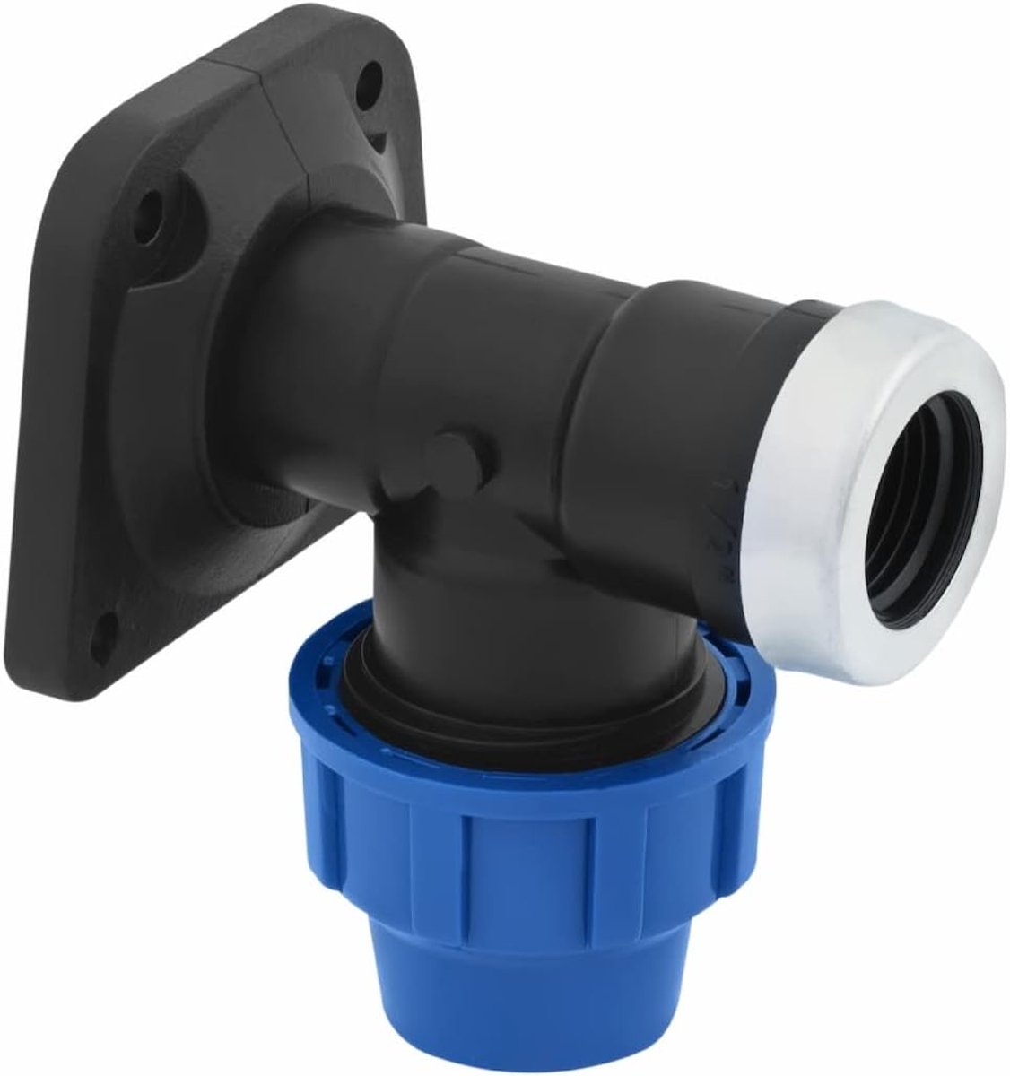 SnelShoppen - PP Wandbocht met Vrouwelijke Draad 20mm x 1/2 Inch Koppeling voor PE Buizen PN16 DVGW Drinkwatergecertificeerd - Slangkoppeling voor PE8