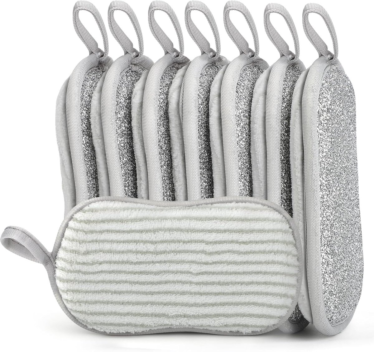 SnelShoppen - 8 Pack Keuken Schoonmaak Sponzen Dubbelzijdig, Niet Krassend, Langdurige Schrob Pads voor Afwassen en Badkamer 9.5 * 16cm