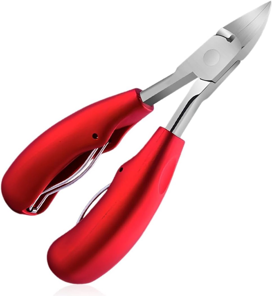 SnelShoppen - Professionele Nagelschaar Rood met Precisiesnede, Ergonomische Nageltang van Roestvrij Staal, Voor Nauwkeurig Nagelknippen voor Mannen e