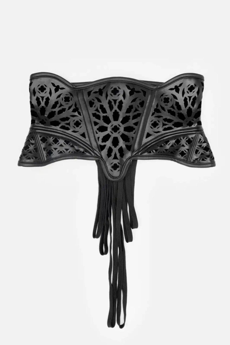 Restyle - Rosarium corset belt Taille riem - XL/2XL - Zwart