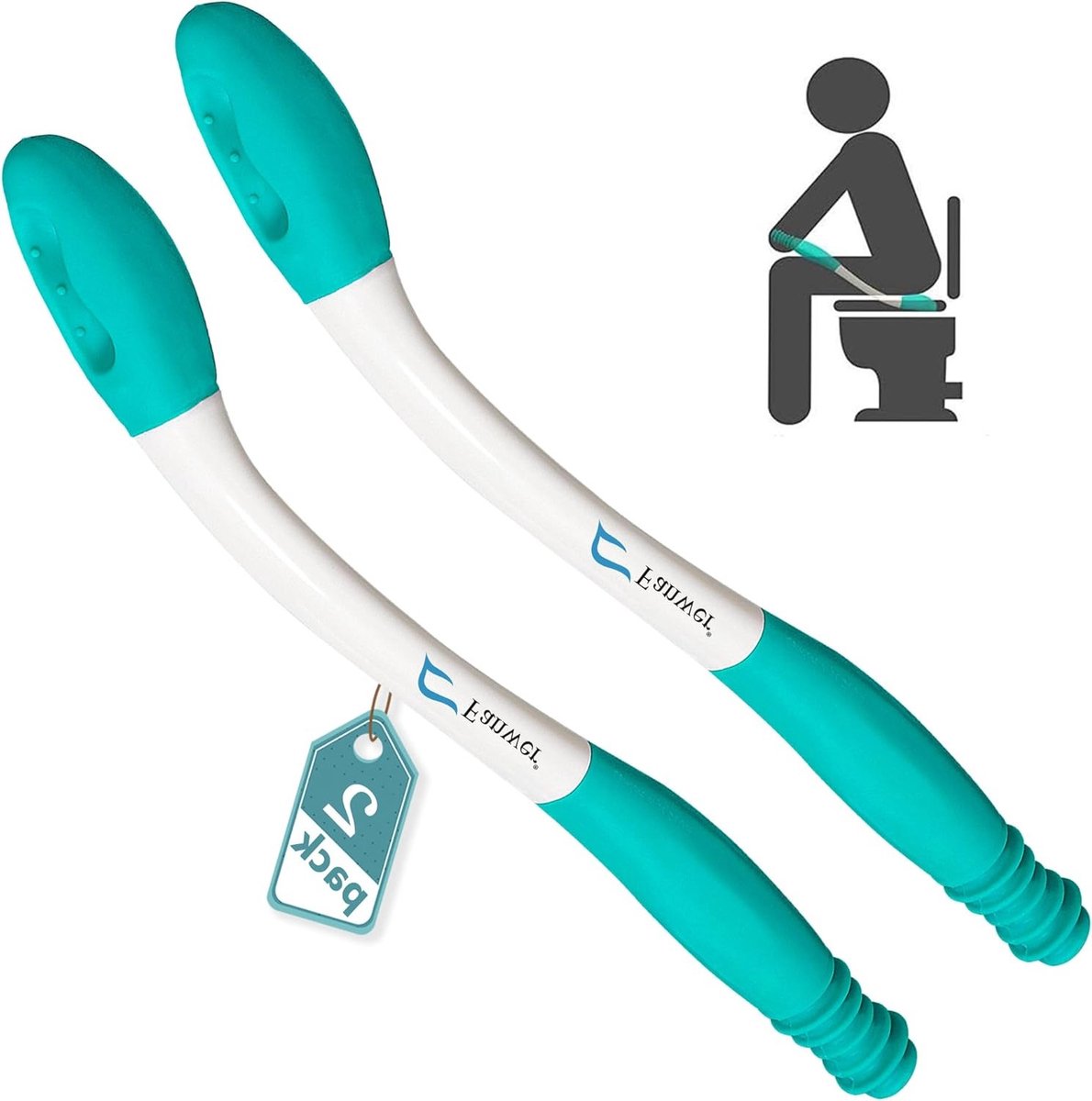 Comfortabele toilet hulpset voor eenvoudig en hygiënisch afvegen, 40 cm lange hulpmiddelen voor ouderen en mensen met beperkte mobiliteit