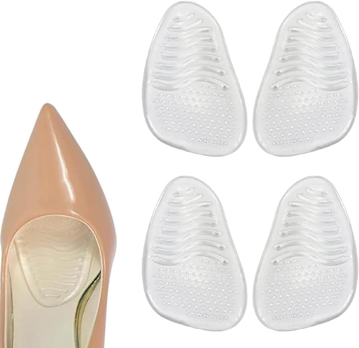 Comfortabele siliconen voetkussens voor hoge hakken, antislip gelinlegzolen voor verlichting van plantaire pijn en extra demping