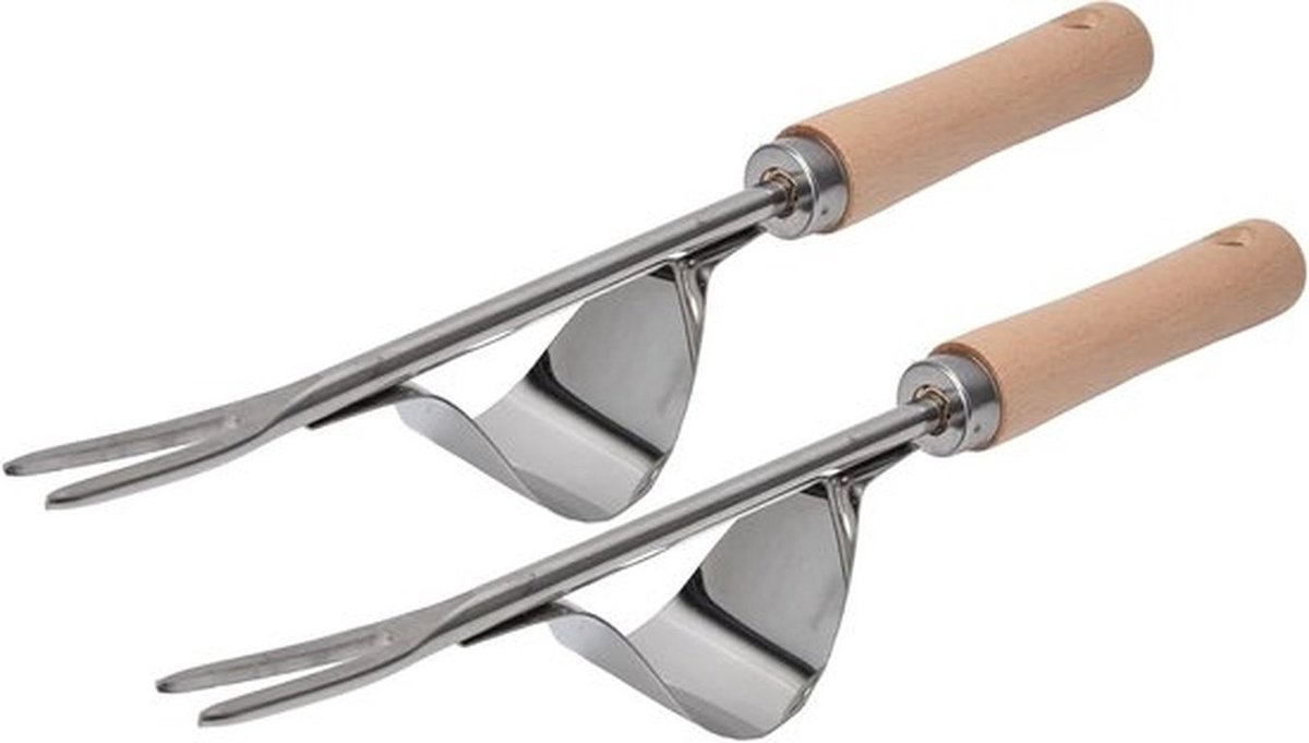 Tweedelige Handwieder Set met Lange Handgreep van RVS, Onkruid Verwijderen en Mos Verwijdering voor Tuin en Oprit