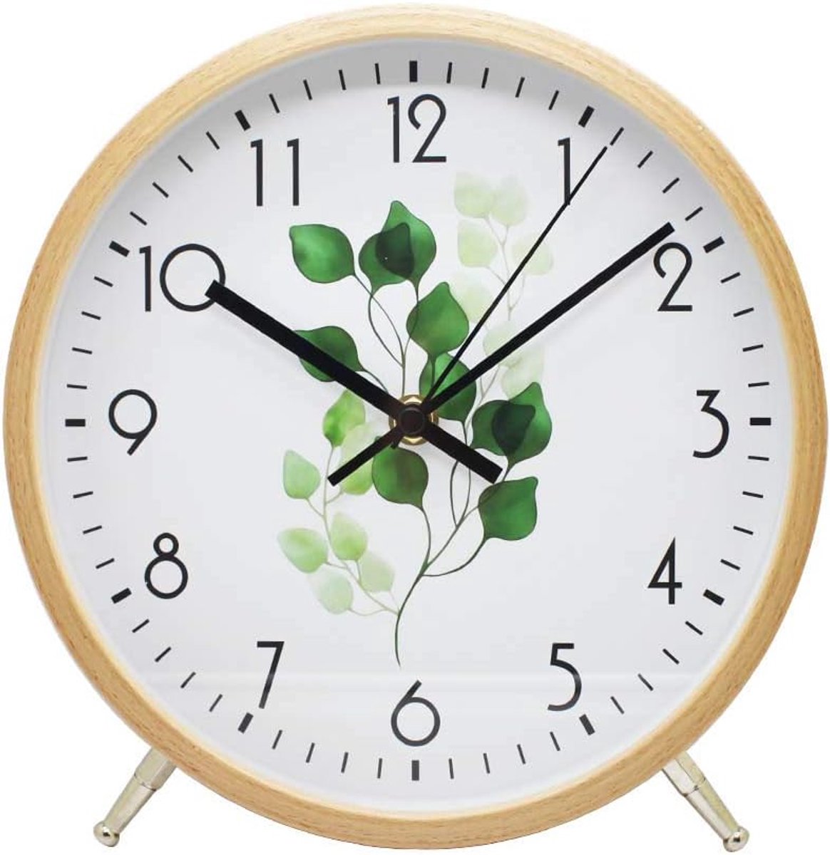 SnelShoppen - 8.6 Inch Houten Quartz Wandklok - Moderne Stille Wandklok - 22cm Zwart Witte Wijzerplaat - Perfect voor Woonkamer, Slaapkamer, Keuken, K