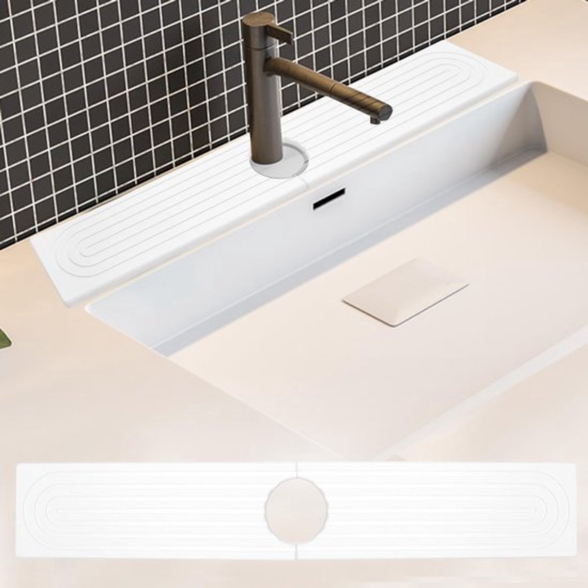 Afdruipmat met uitstekende antislip werking - Gootsteenmat - Waterkraanmat - Spatbescherming - Absorberend - Modern design