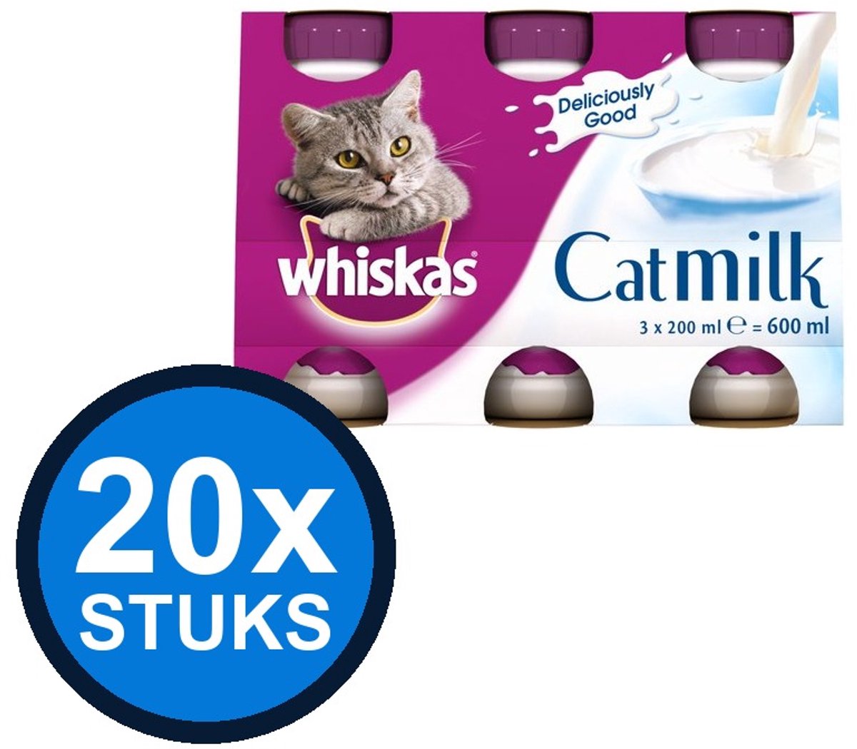Whiskas catmilk flesje - 3x200 ml - 5 stuks