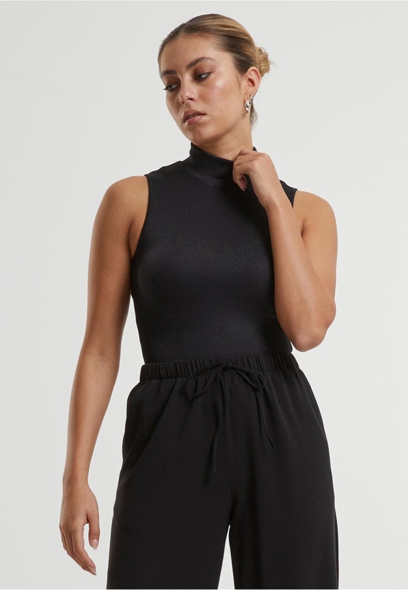 Urban Classics Glitter High Neck Bodysuit M Zwart