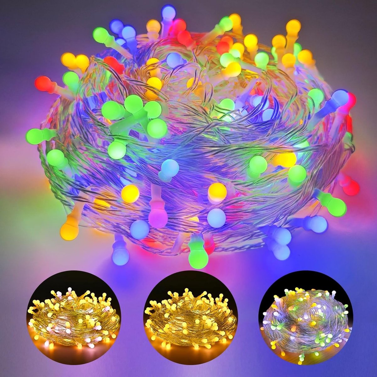 Sfeervolle 11 Modi Buitenverlichting voor Binnen en Buiten, 13 Meter, Multikleur en Warm Geel, IP44 LED Sfeerverlichting voor Kerst, Feest, Balkon en Tuin Decoratie
