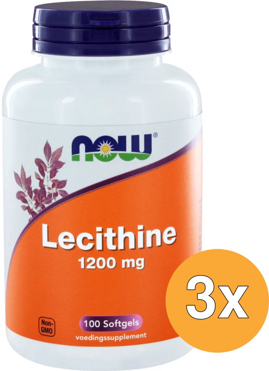 3x Now Lecithine 1200 Mg (100 softgels)