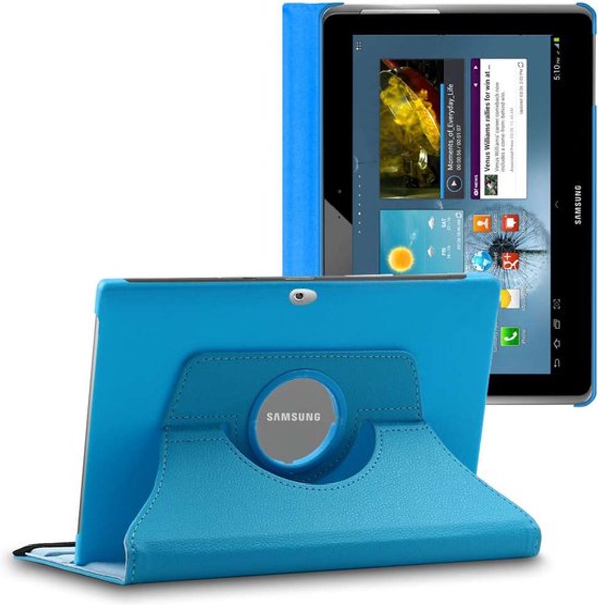 ebestStar - Hoes geschikt voor Samsung Galaxy Tab 2 10.1, GT-P5110 P5100, Roterende Etui, Case, 360° Draaibaar hoesje, Blauw